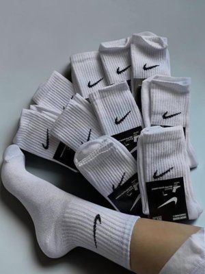 Шкарпетки жіночі Nike білі високі р.36-40 0254 фото