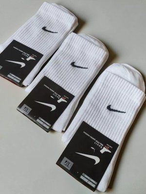 Шкарпетки чоловічі Nike білі високі р.41-45 0254 фото