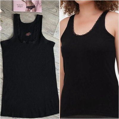 Майка жіноча Ezgi чорна бавовна р.70 (XL) 70 фото